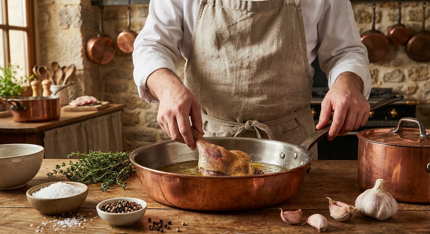 Préparation culinaire au Comptoir Foch - Cuisine française du Sud-Ouest