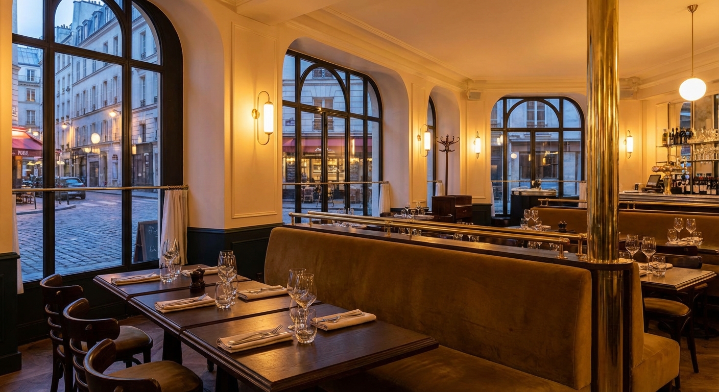 Salle principale du Comptoir Foch avec son décor moderne et apaisé