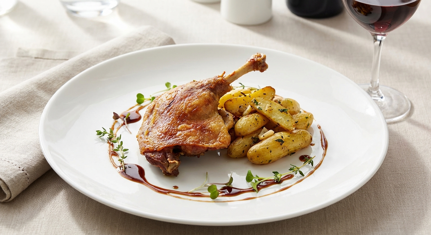 Confit de canard du Comptoir Foch avec pommes sarladaises