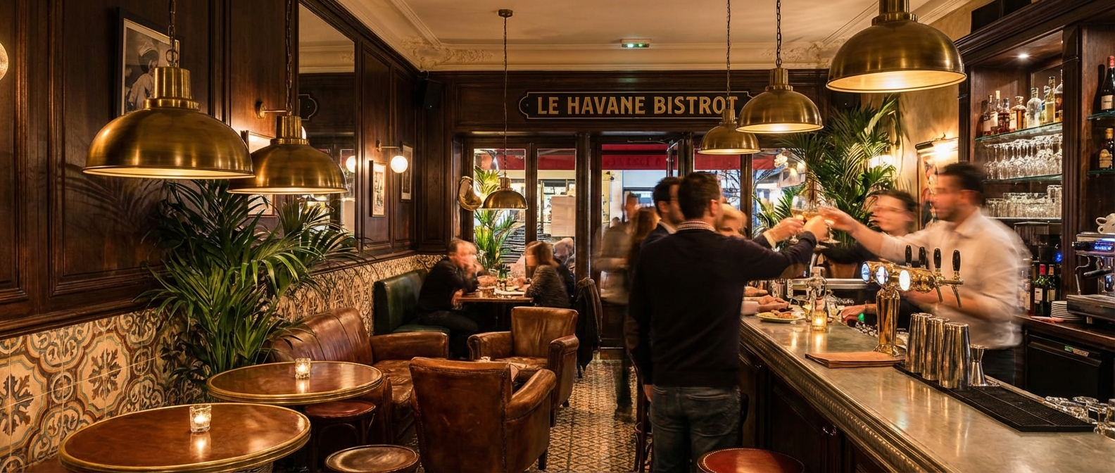 Le Comptoir Foch - Bistrot parisien avec son ambiance unique Cuba-Havane dans le 16e arrondissement